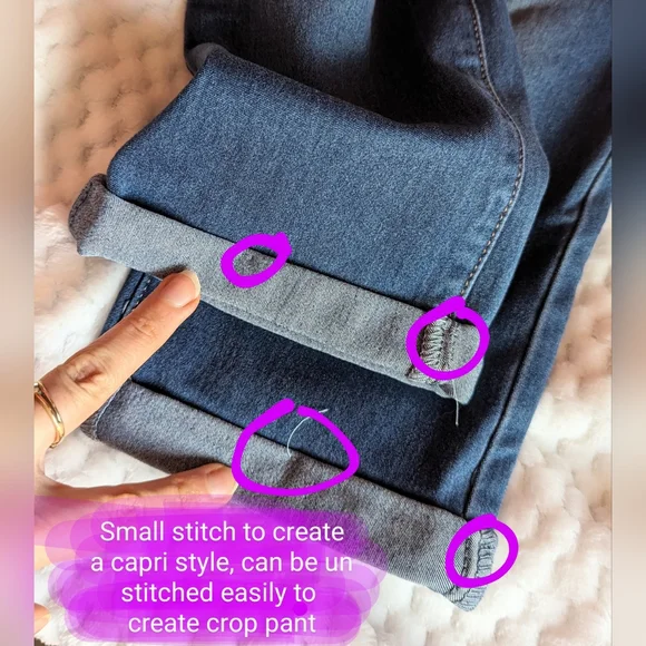 Hot kiss size 9 Capri, crop style jeans with faded blue denim look, GUC - Picture 6 of 13